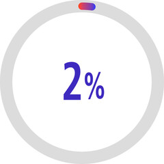 circle percentage diagrams, Pie Charts icon Showing 2%