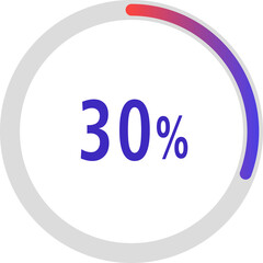 circle percentage diagrams, Pie Charts icon Showing 30%