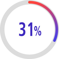 circle percentage diagrams, Pie Charts icon Showing 31%