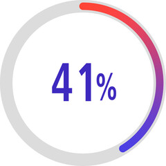 circle percentage diagrams, Pie Charts icon Showing 41%