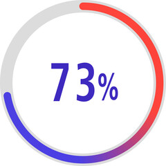 circle percentage diagrams, Pie Charts icon Showing 73%