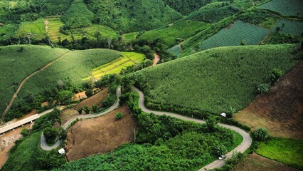 view of a course and road on the mountain 