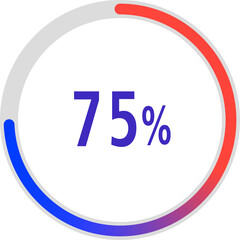 circle percentage diagrams, Pie Charts icon Showing 75%