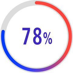 circle percentage diagrams, Pie Charts icon Showing 78%