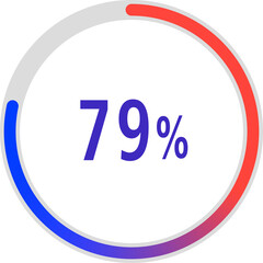 circle percentage diagrams, Pie Charts icon Showing 79%
