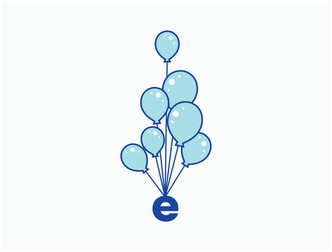 Letter and balloons illustration