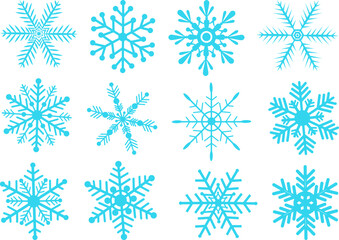 Set Christmas snowflakes vector illustration