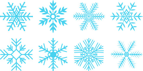 Fototapeta na wymiar Set Christmas snowflakes vector illustration