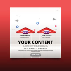 live stream marketing webinar and business conference social media post template.