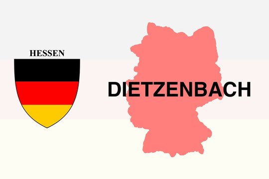 Dietzenbach: Illustration mit dem Ortsnamen der deutschen Stadt Dietzenbach im Bundesland Hessen
