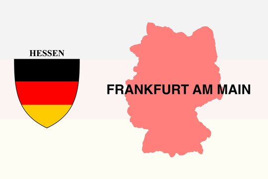 Frankfurt am Main: Illustration mit dem Ortsnamen der deutschen Stadt Frankfurt am Main im Bundesland Hessen