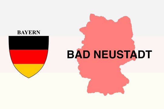 Bad Neustadt: Illustration mit dem Ortsnamen der deutschen Stadt Bad Neustadt im Bundesland Bayern