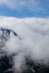 Clouds and mountain landscape in Glacier Bay National Park