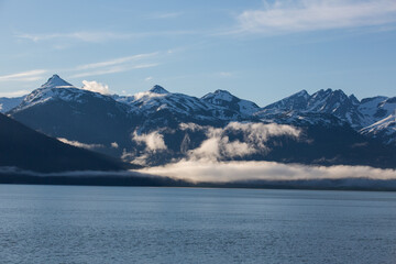 Mountain scenery near Haines, Alaska in the Lynn Canal