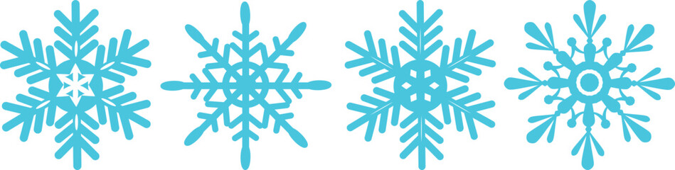 Set Christmas snowflakes vector illustration