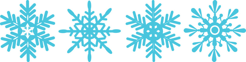 Fototapeta premium Set Christmas snowflakes vector illustration
