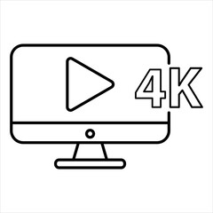 Fototapeta premium Video quality 4K icon Suitable for Web Landing Page, Banner, logo, Sticker, Background