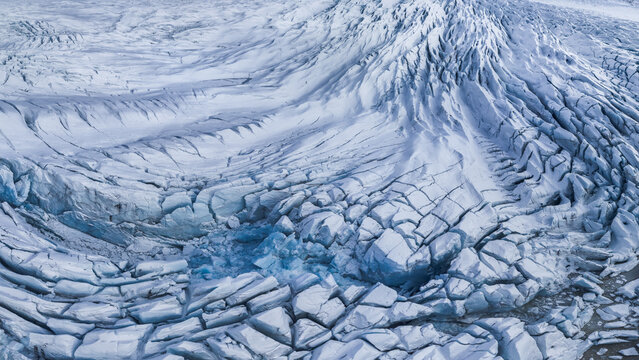 Textured background of massive ice cap