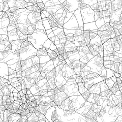 Obraz premium Area map of Gelsenkirchen Germany with white background and black roads