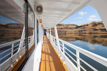 Outter decks of a passenger ship in the Palouse River of Washington
