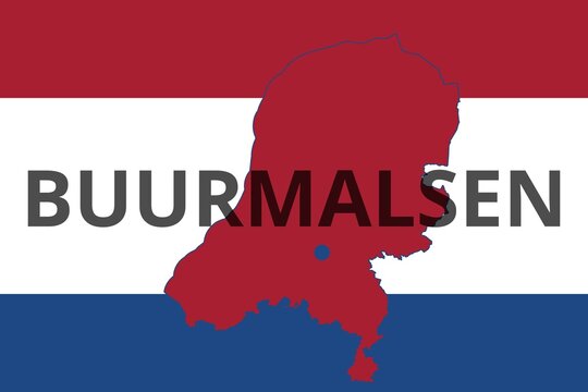 Buurmalsen: Illustration mit dem Namen der niederl&auml;ndischen Stadt Buurmalsen in der Provinz Gelderland