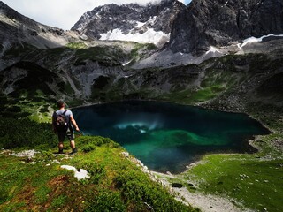 hiking in the mountains