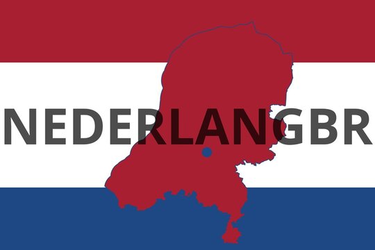 Nederlangbroek: Illustration mit dem Namen der niederl&auml;ndischen Stadt Nederlangbroek in der Provinz Utrecht