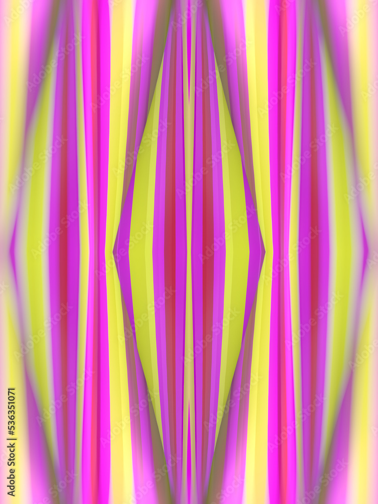 Aufkleber symmetrical trendy geometric pattern with neon colored texture. 3d rendering digital illustration