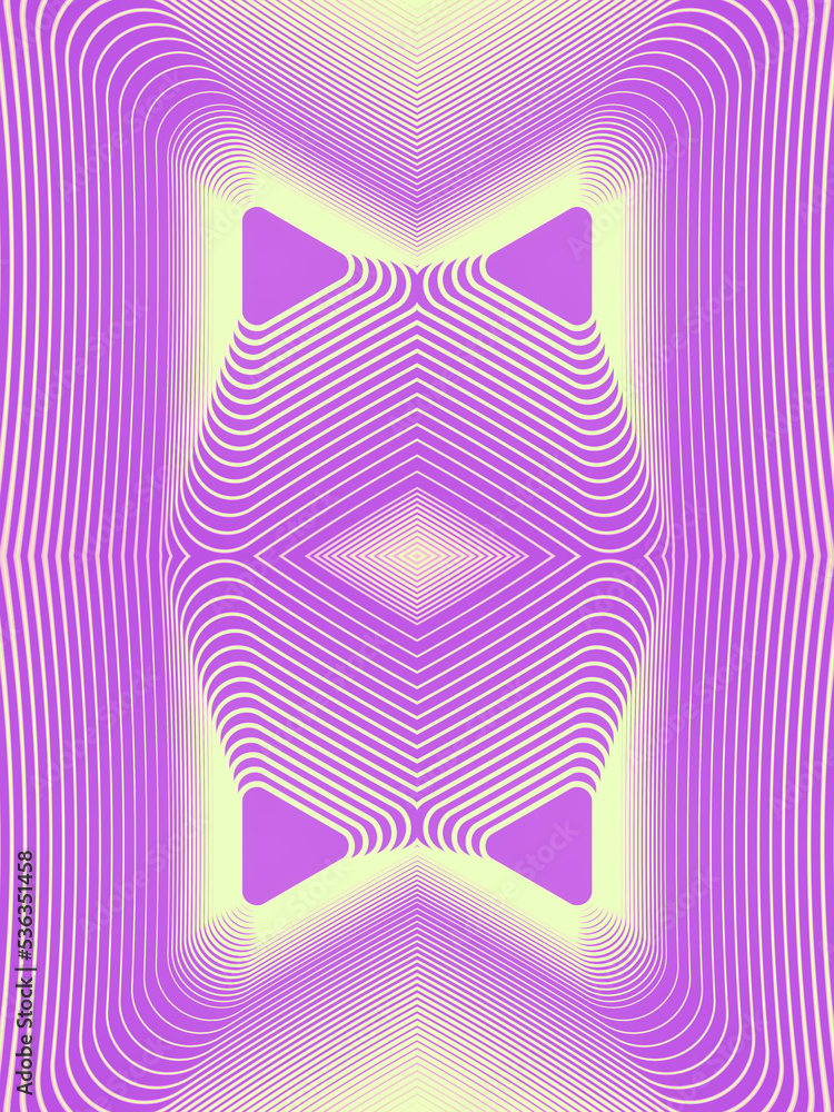 Aufkleber Abstract kaleidoscopic linear pattern. Geometric art background. 3d rendering modern digital illustration