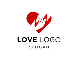 Fototapeta premium logo design about Love on white background. made using the coreldraw application.