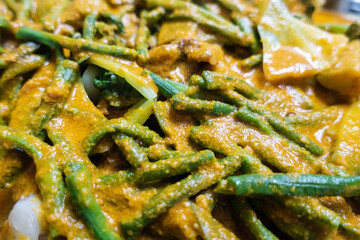 Kare-kare, a filipino stew with a sauce made with a peanut base.