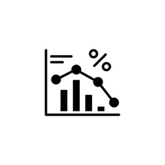 business risk icon designed in solid black style decorated with analysis icon elements in business icon theme
