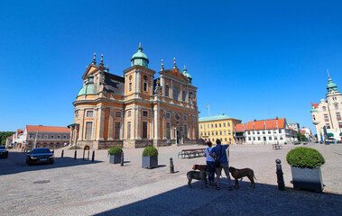 Kalmar Cathedral on Stortorget in Sweden - obrazy, fototapety, plakaty