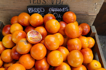 Blood Oranges for sale at Borough Market, London