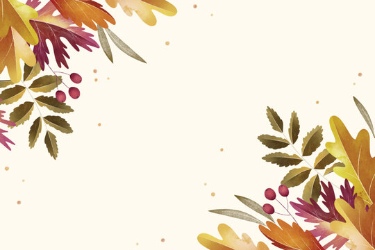 watercolor autumn celebration background vector design illustration