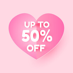 UP TO 50% OFF put on heart.