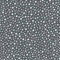 Seamless pattern with stars in dark sky