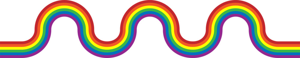 LGBT rainbow color in curve stripe. To celebrate pride month, gay, lesbian, homosexual pride culture and transgender community. 