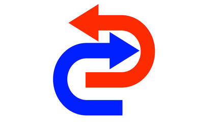 Red Blue arrow icon, red Blue color arrow indicator Symbol
