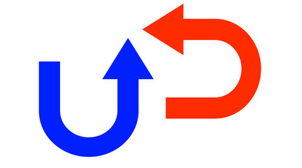 Red Blue arrow icon, red Blue color arrow indicator Symbol