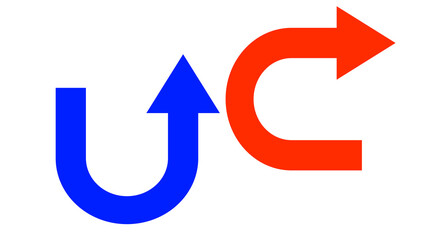 Red Blue arrow icon, red Blue color arrow indicator Symbol
