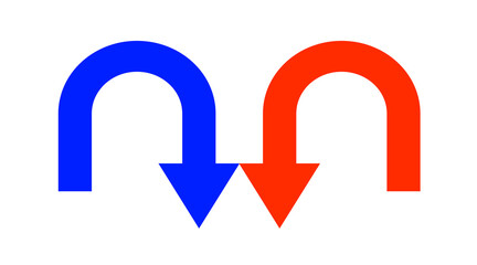 Red Blue arrow icon, red Blue color arrow indicator Symbol