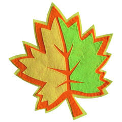 Decorative autumn leaf made of felt.