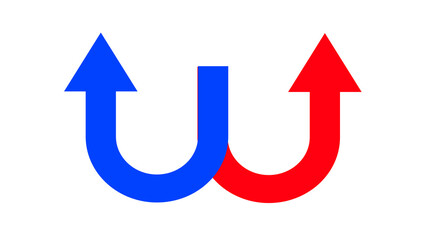 Red Blue arrow icon, red Blue color arrow indicator Symbol