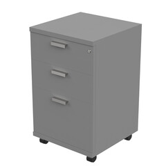 3d rendering illustration of a wheeled filing cabinet