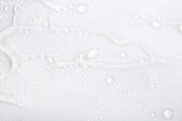 Hyaluronic acid or collagen gel close up. Textured background with oxygen bubbles in cosmetics....
