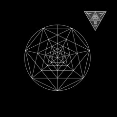 Sacred geometry. Vector Illustration isolated on white. Sacred geometry. White lines on a black background