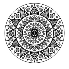spiritual symbol round ornament. hand drawn mandala design