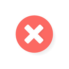 Reject check mark in red color vector icon illustration EPS 10. Cross mark. X icon, brush, decline symbol. Trendy flat for app,design, infographic, web, ui, ux. Vector EPS 10