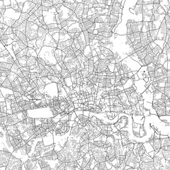Fototapeta na wymiar Area map of Islington United Kingdom with white background and black roads